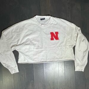 Nebraska Women’s Cropped Long Sleeve Shirt Size Medium